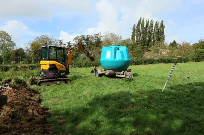 Approvisionnement d'un chantier  de récupération des eaux de pluies en pays de Caux 76730