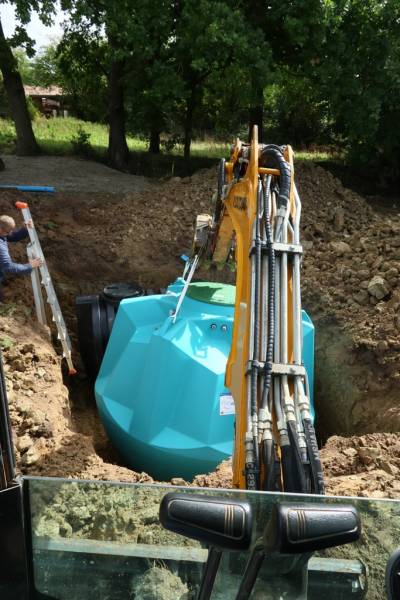 Mise en œuvre d'une citerne de récupération des eaux de pluies 