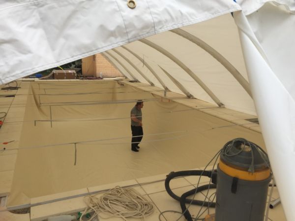 Pose d'un liner beige en Normandie 76